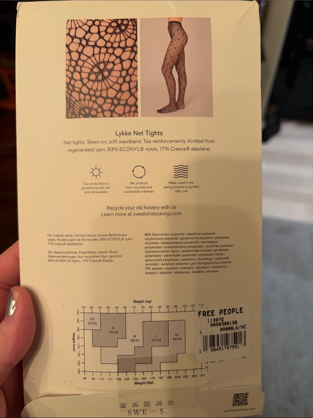 Free People Lykke Black Lace Pattern Tights - Picture 7 of 8